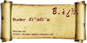 Buder Ádám névjegykártya